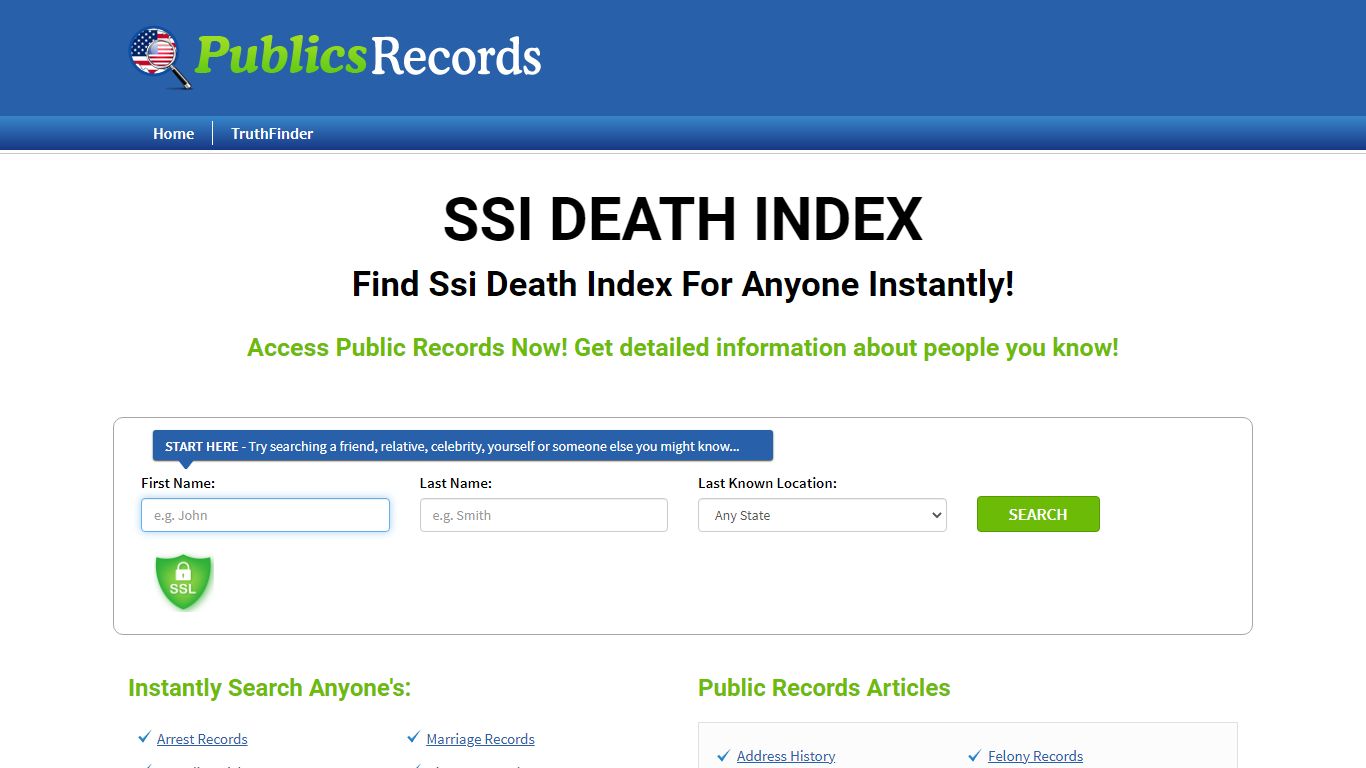 Find Ssi Death Index For Anyone Instantly! - publicsrecords.com